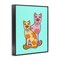 Stupell Industries Funky Cats on Turquoise Framed Giclee Design by Katie Conley